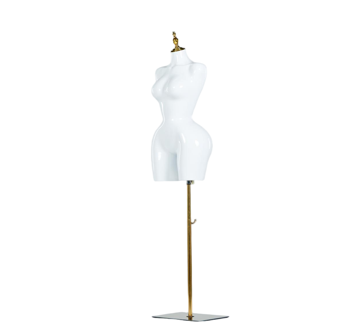 Maniquí femenino de medio cuerpo de color blanco brillante