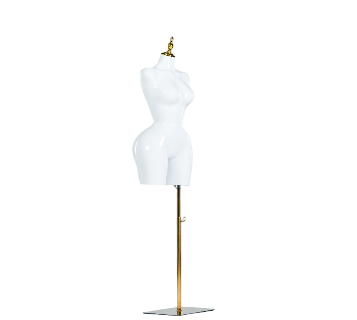 Maniquí femenino de medio cuerpo de color blanco brillante