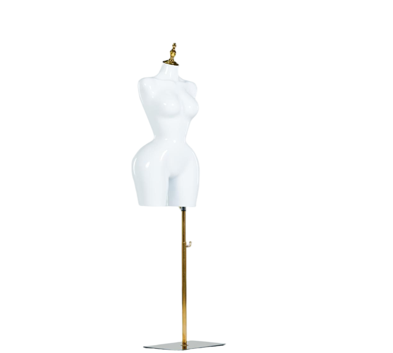 Maniquí femenino de medio cuerpo de color blanco brillante