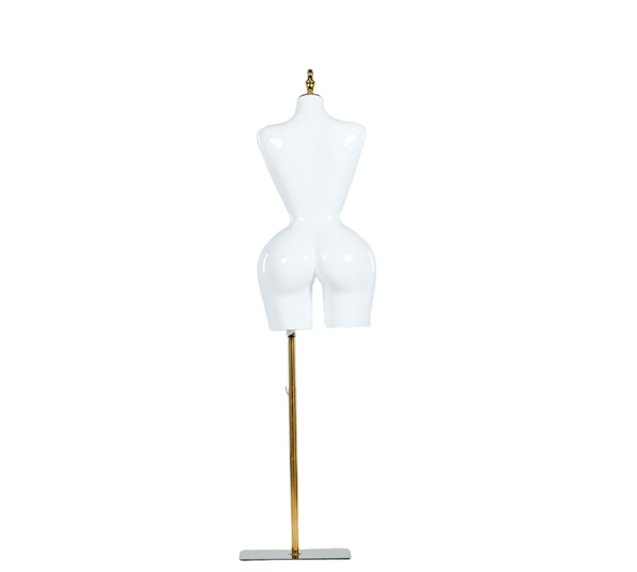 Maniquí femenino de medio cuerpo de color blanco brillante