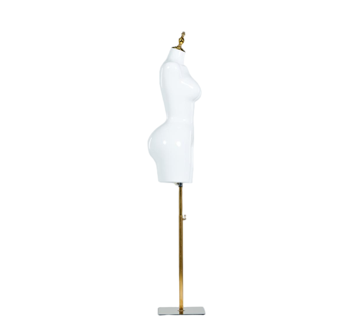 Maniquí femenino de medio cuerpo de color blanco brillante