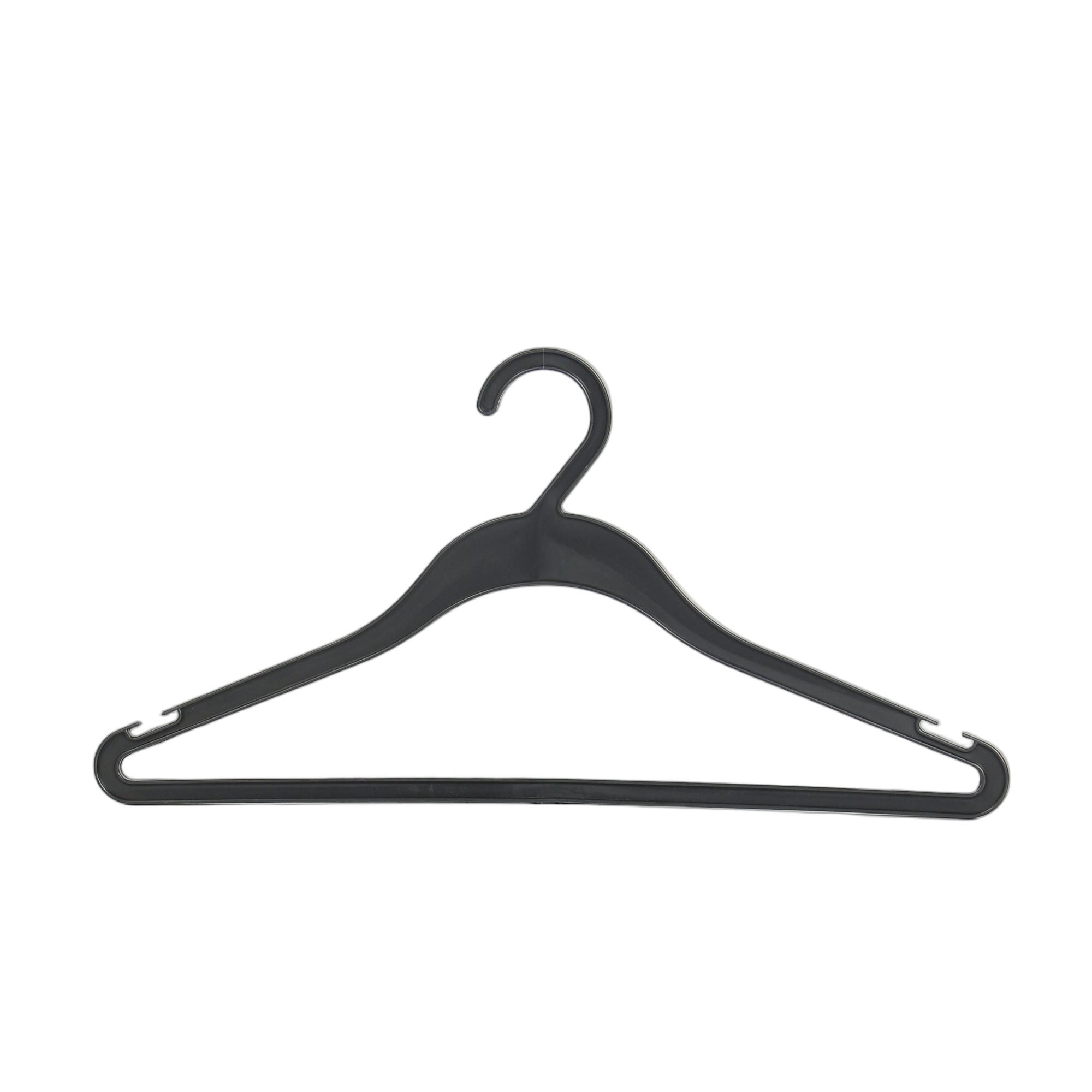 Percha de plástico negra para ropa