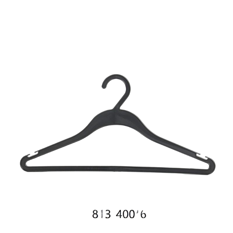 Percha de plástico negra para ropa