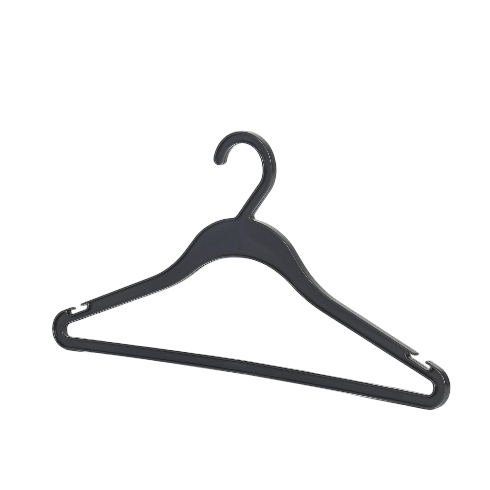 Percha de plástico negra para ropa