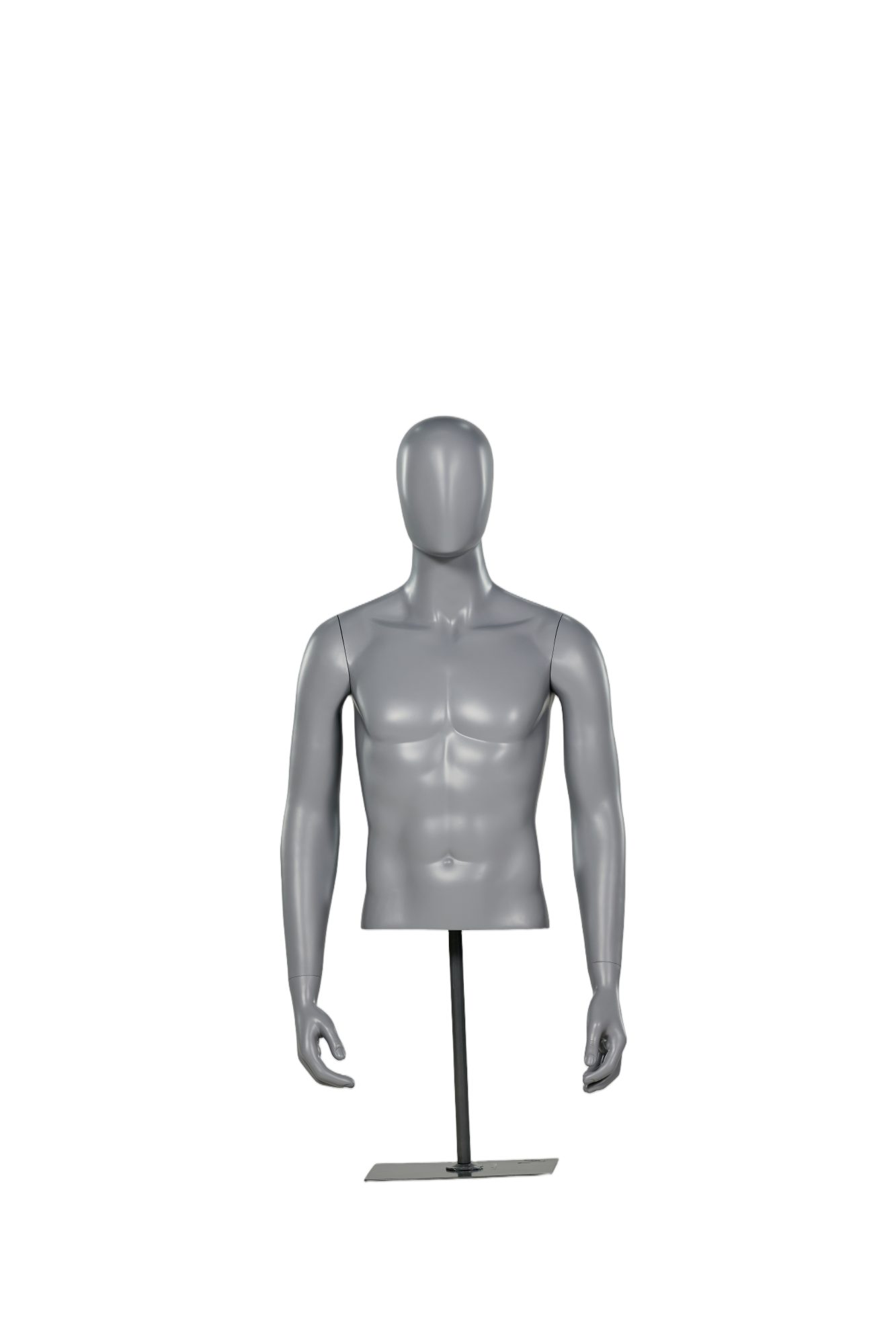 Manequim masculino de meio corpo com braços