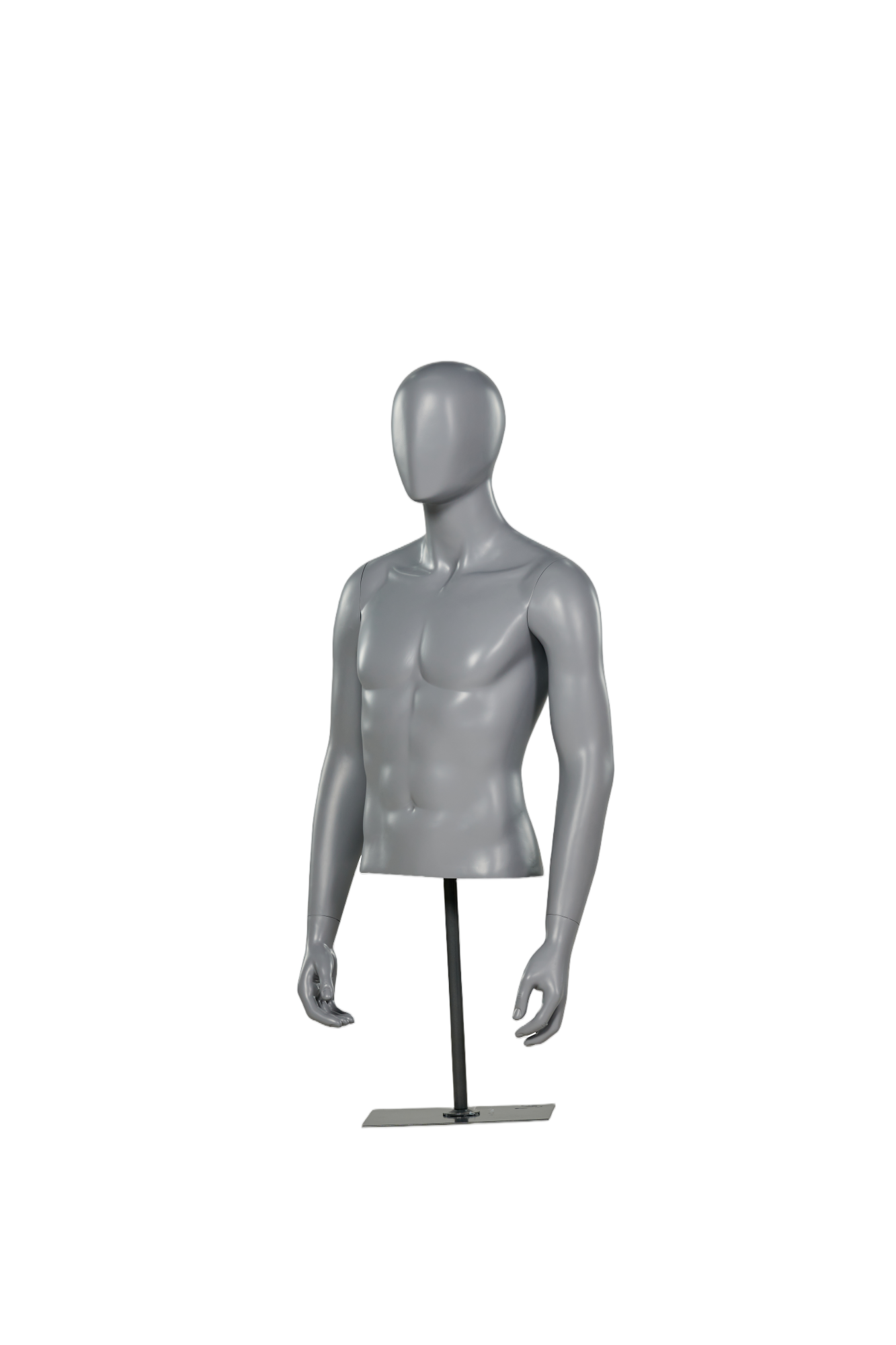 Manequim masculino de meio corpo com braços