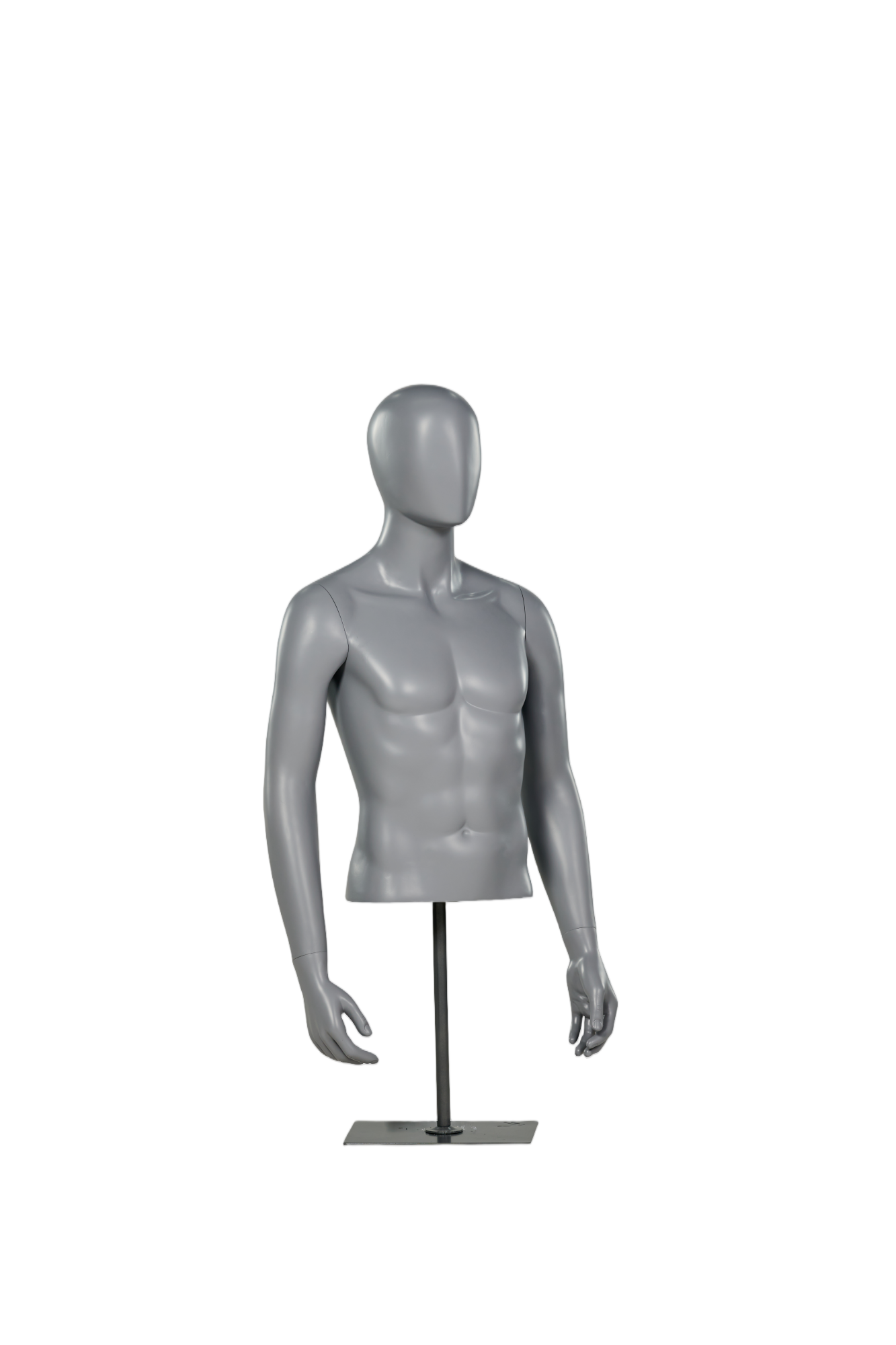 Manequim masculino de meio corpo com braços