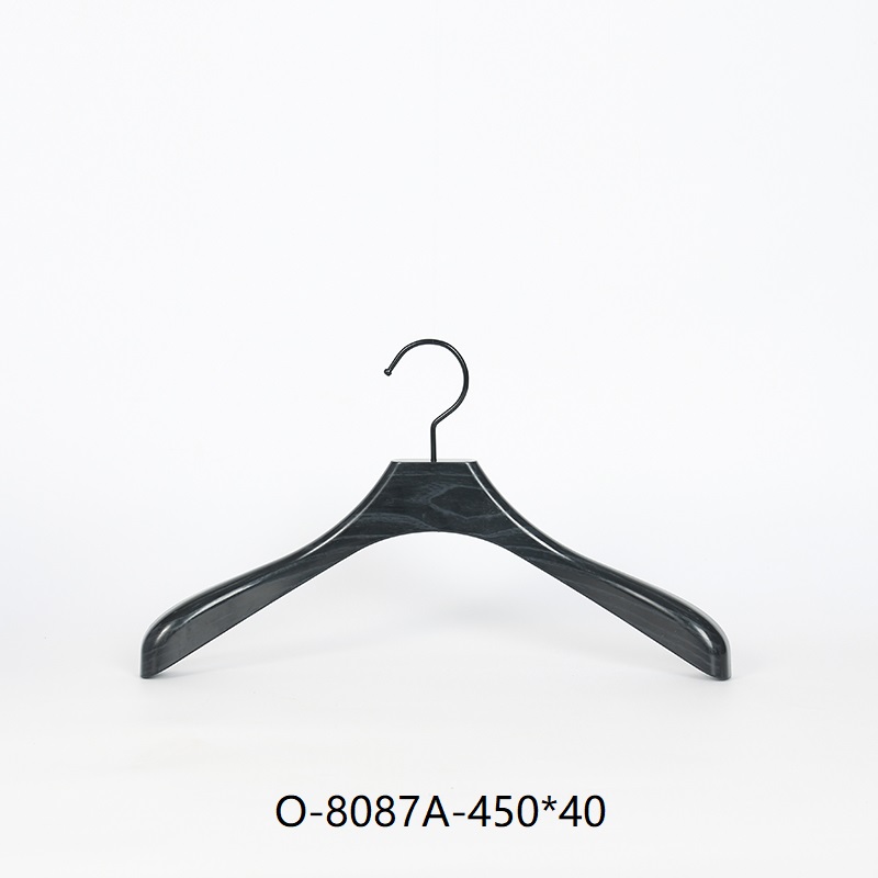Black Wood-Grain Wide-Shoulder Suit Hanger