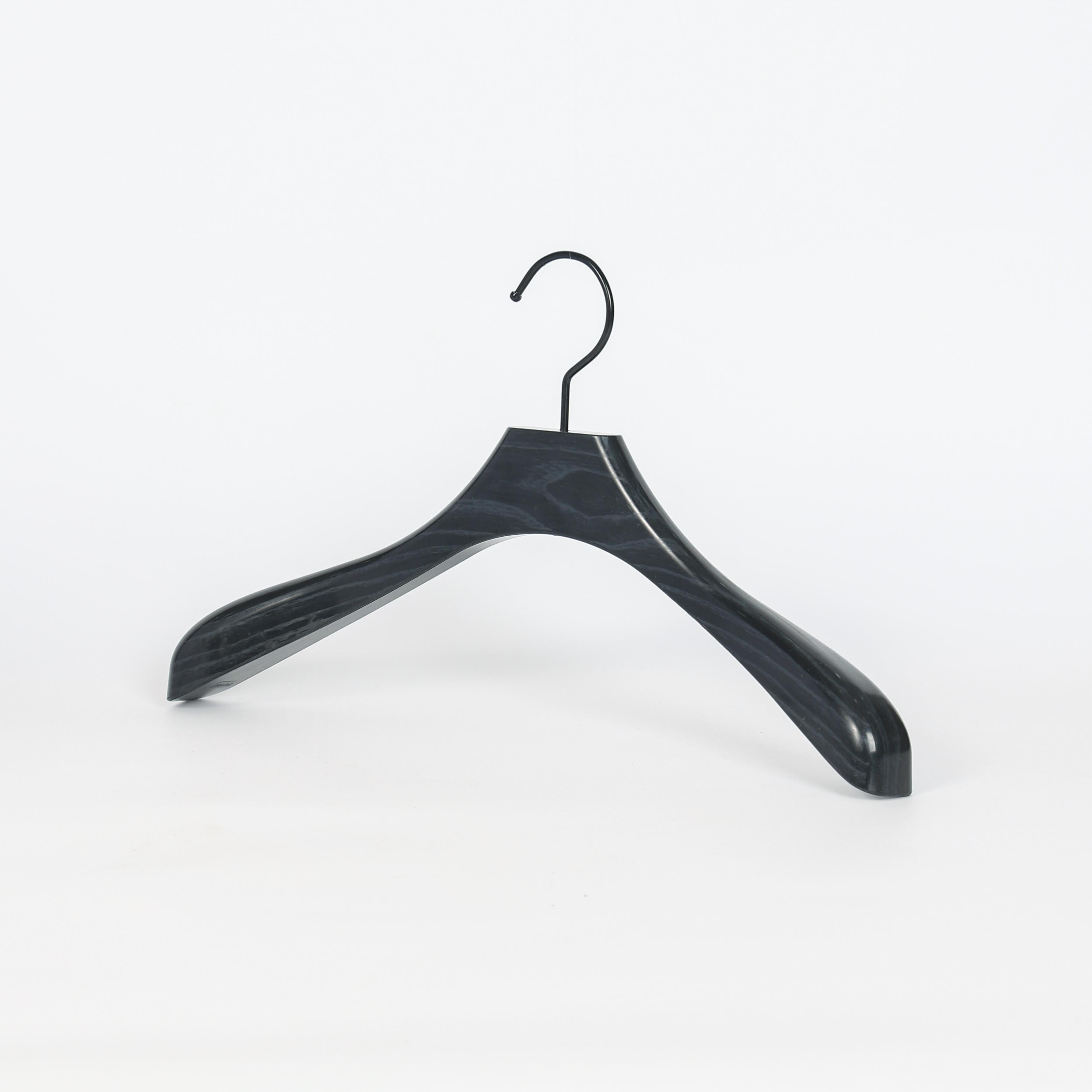 Black Wood-Grain Wide-Shoulder Suit Hanger