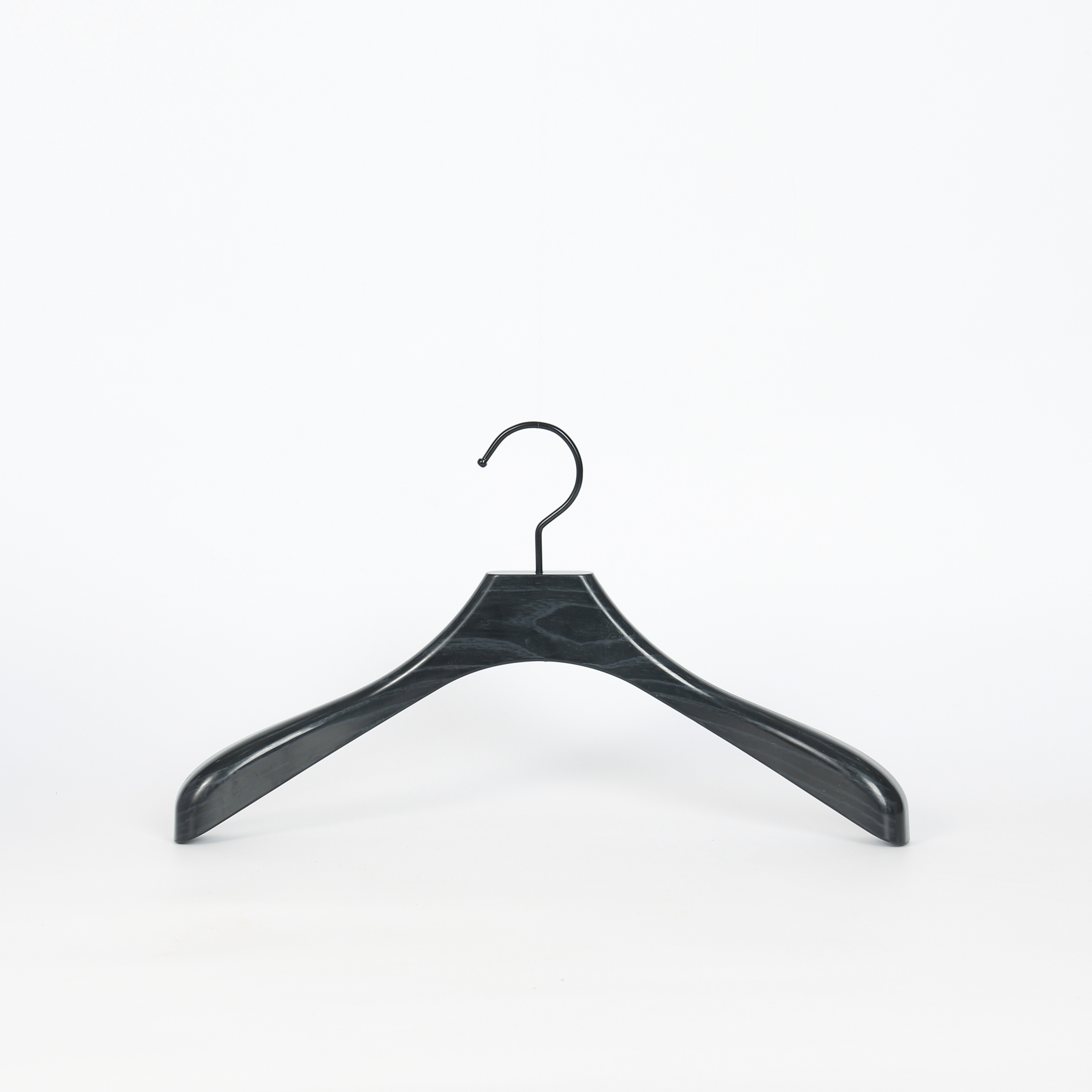 Black Wood-Grain Wide-Shoulder Suit Hanger