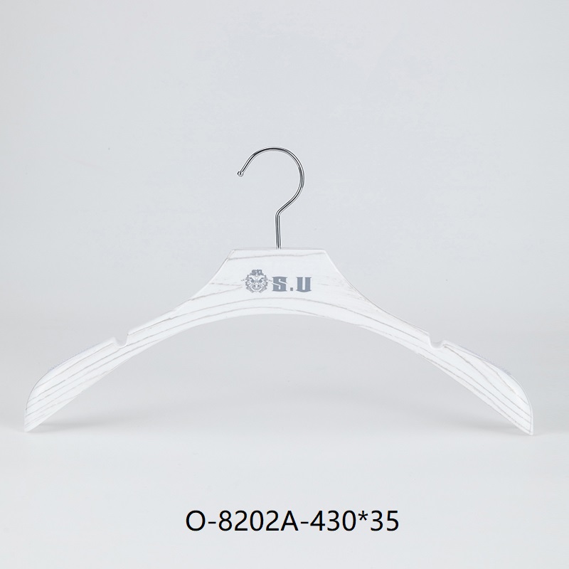 White Wood-Look Arched Shoulder Hanger