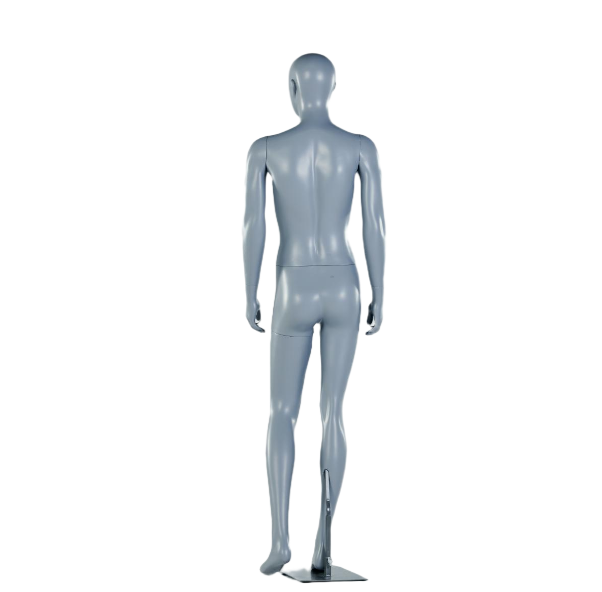 Maniquí masculino de cuerpo entero de color gris plateado