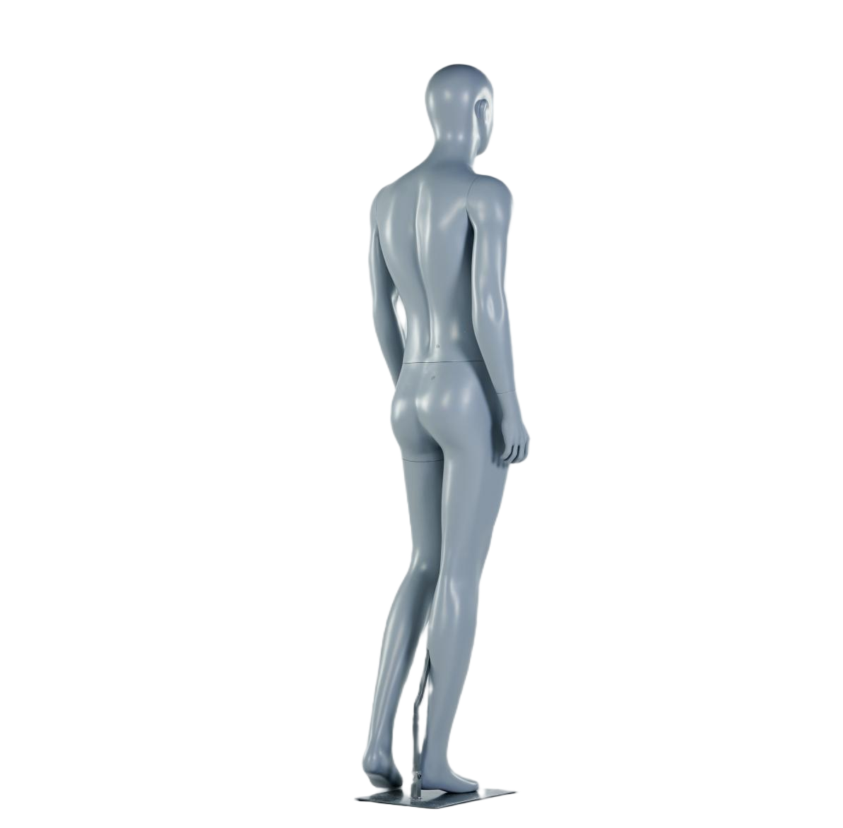 Maniquí masculino de cuerpo entero de color gris plateado