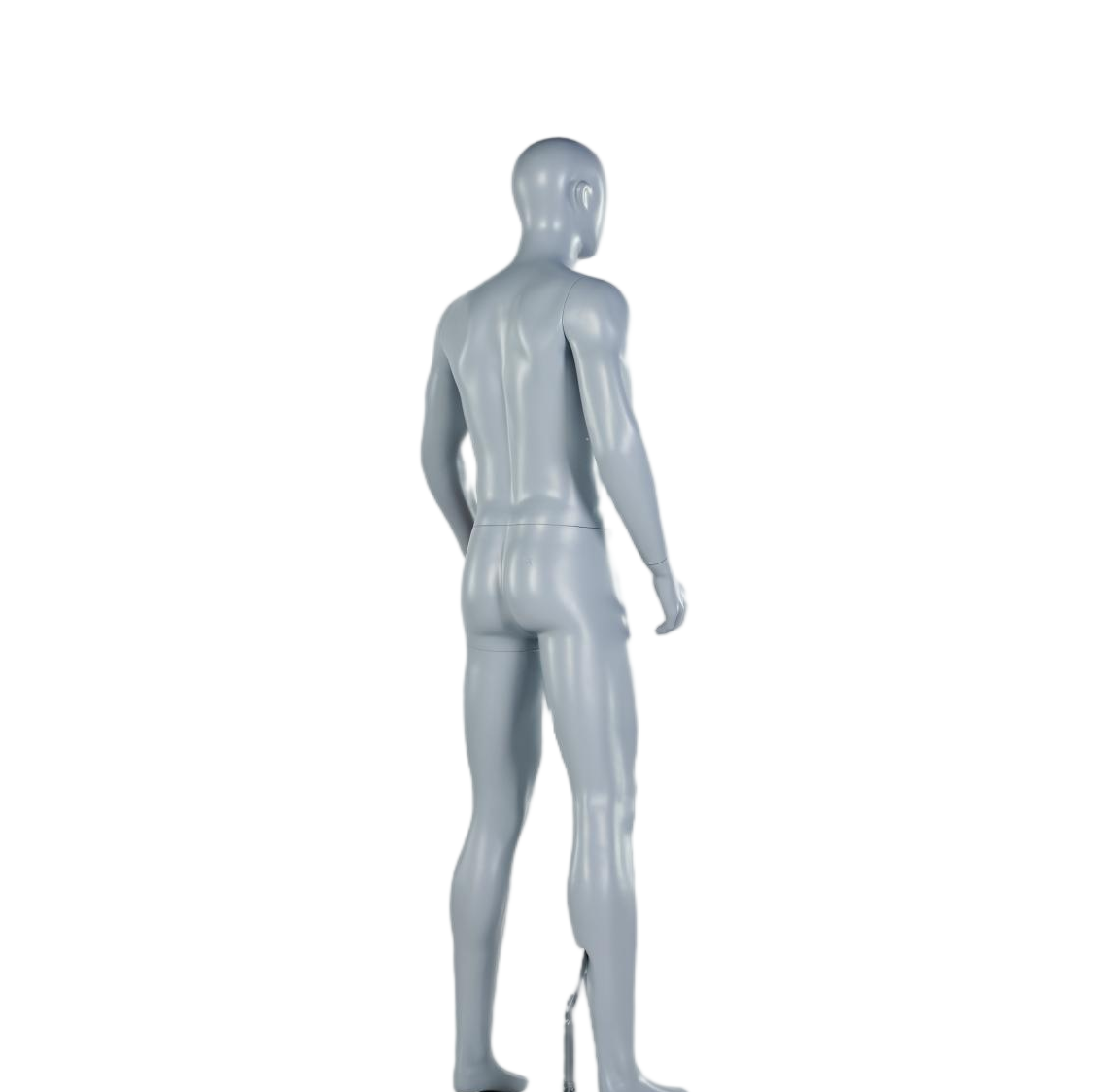 Mannequin homme en pose sportive gris argenté