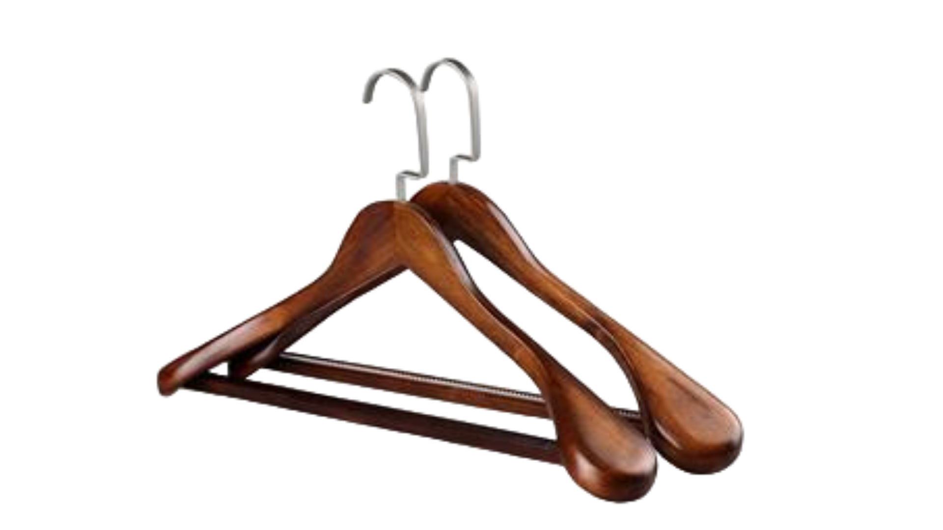Smooth Finish 360° Swivel Hook Solid Wood Coat Hangers for Dress