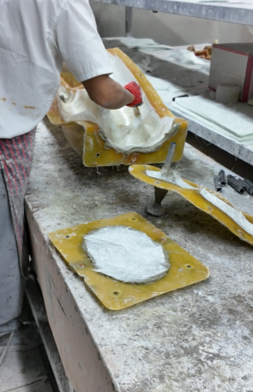 Workers are making mannequins.