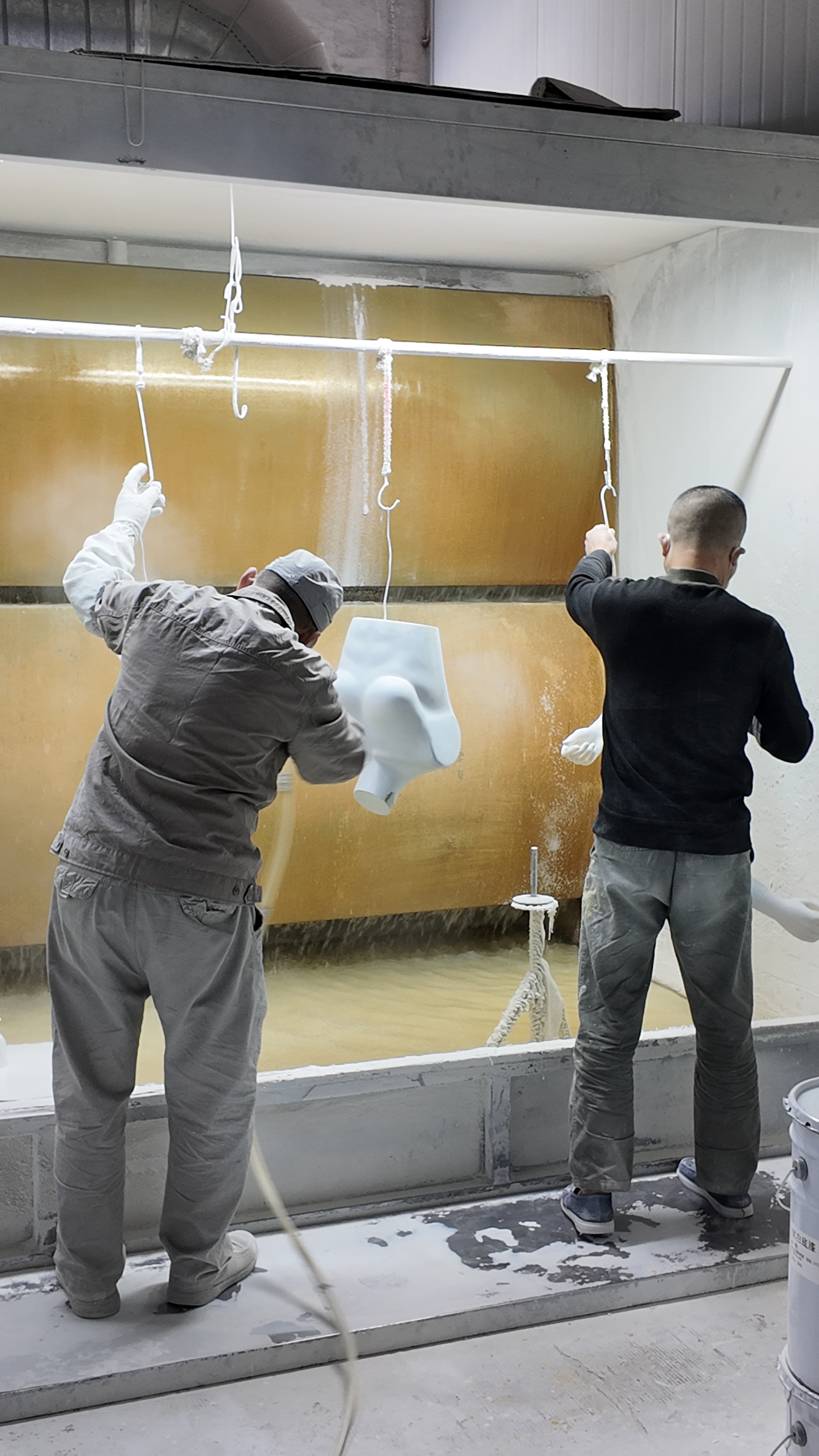 Spray and skill unite, giving each mannequin its final life