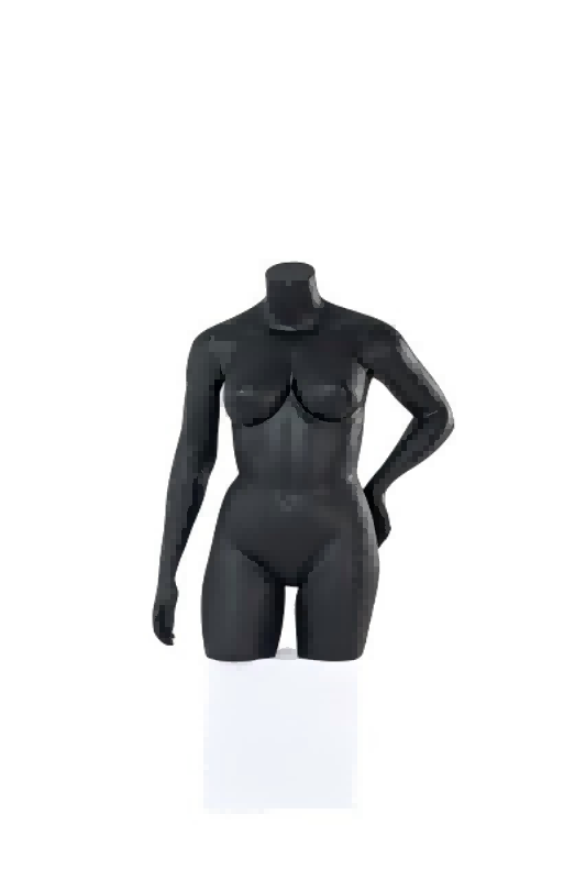 Plus-Size-Damen-Halbkörper-Schaufensterpuppe mit einer Hand in der Hüfte