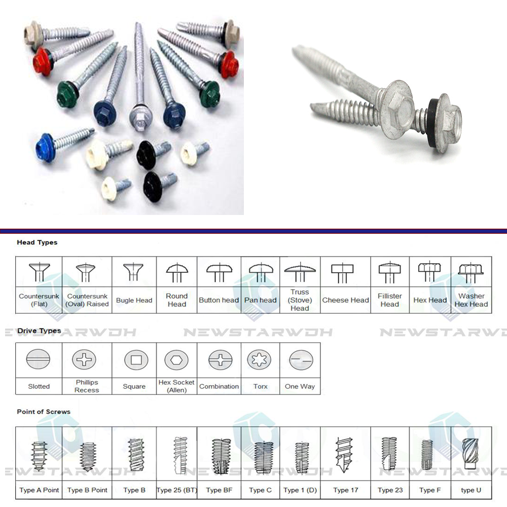 tornillos para techos de acero inoxidable 