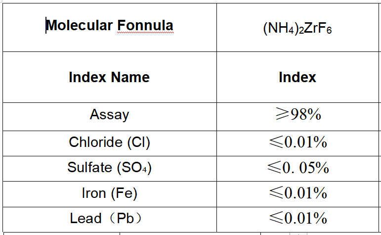 ammonium fluozirconate for electric