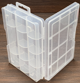Multi-compartment transparent plastic storage box