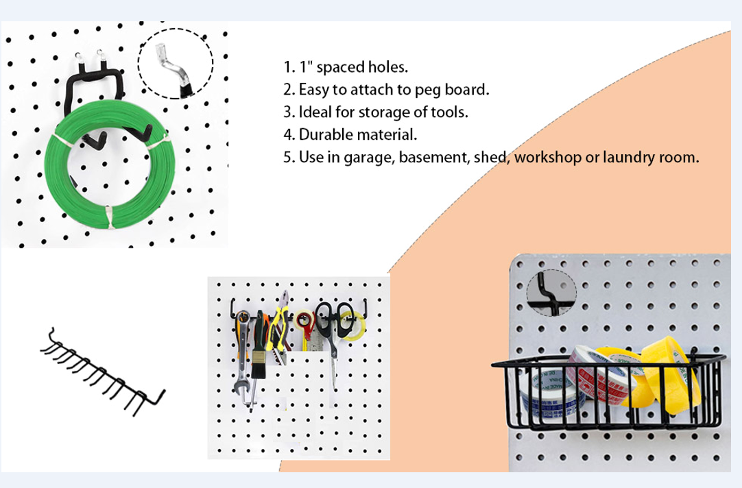 Pegboard Accessories Organizer Kit for Hanging Storage