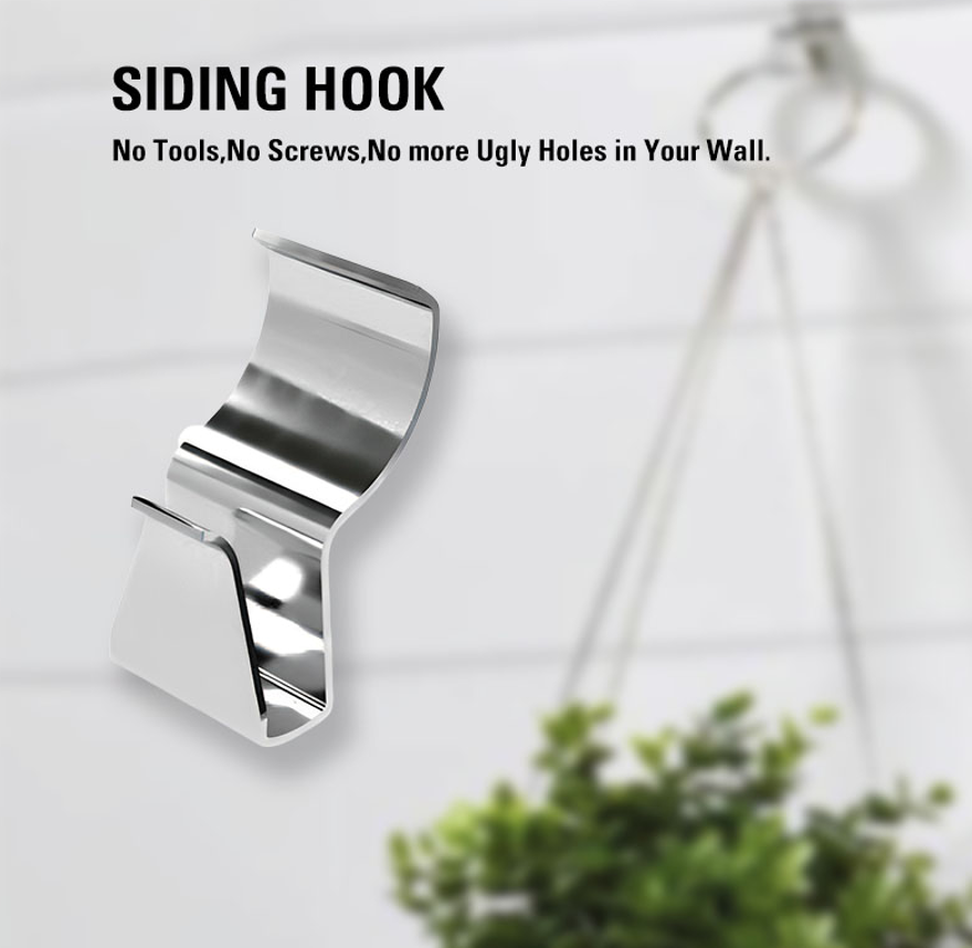Heavy Duty Stainless Steel Vinyl Siding Hooks (6 Pack)