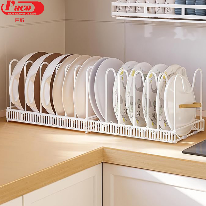 7 Adjustable Dividers Pot Lid Storage Rack