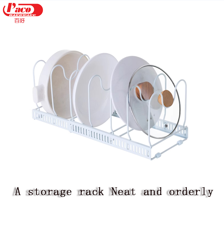 7 Adjustable Dividers Pot Lid Storage Rack