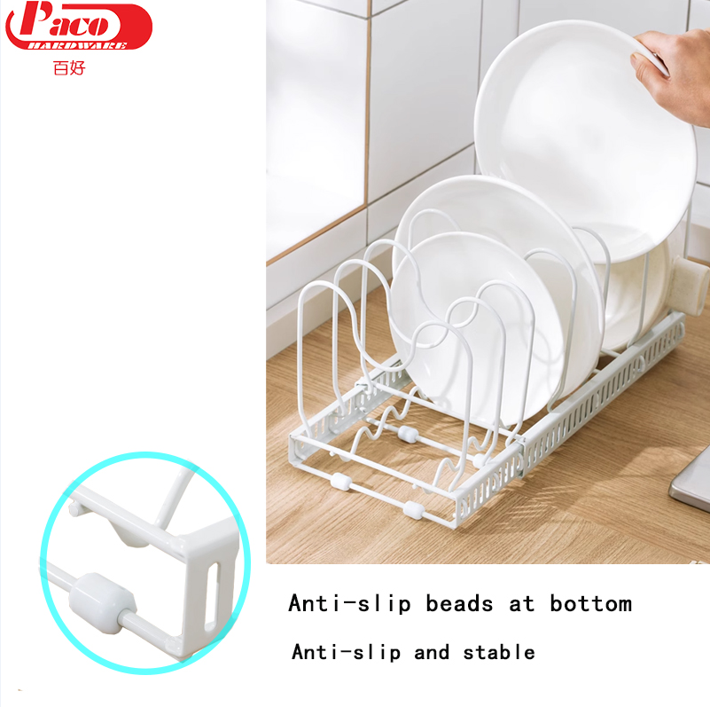 7 Adjustable Dividers Pot Lid Storage Rack