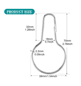 Metal Shower Curtain Hooks 12PCS