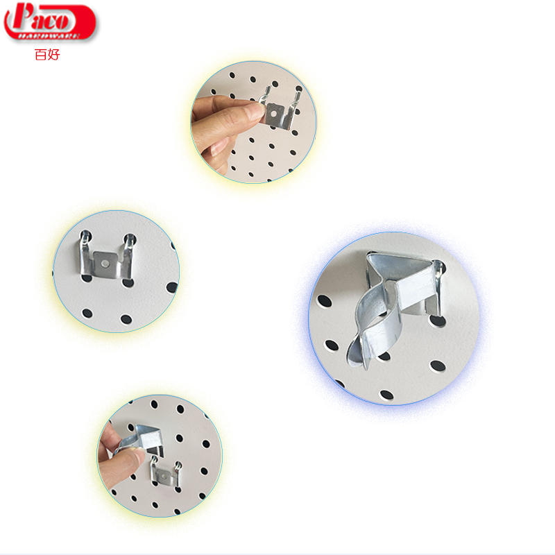 Pegboard Extended Spring Clips, metal flex peg hooks lock steel wall pegboard screwdriver punch tool display holder