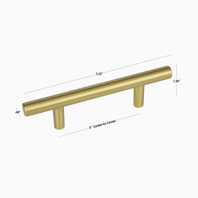 Factory Supply Brushed Brass Bar Pull 2PCS /Set