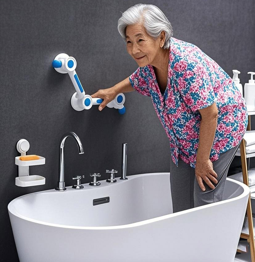 Shower Safety Grab Bar Super Strong Adhesive L-Shape Handle Rail