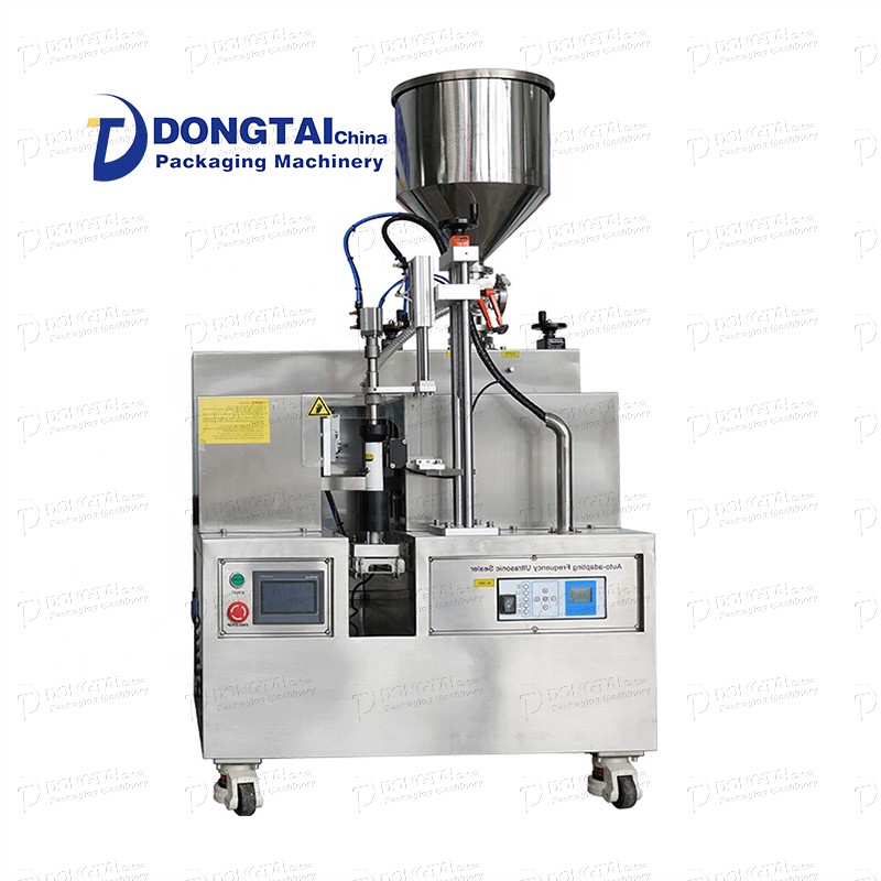Manual vertical liquid bag packaging laundry detergent hose filling and sealing machine