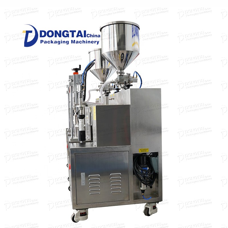 Manual vertical liquid bag packaging laundry detergent hose filling and sealing machine