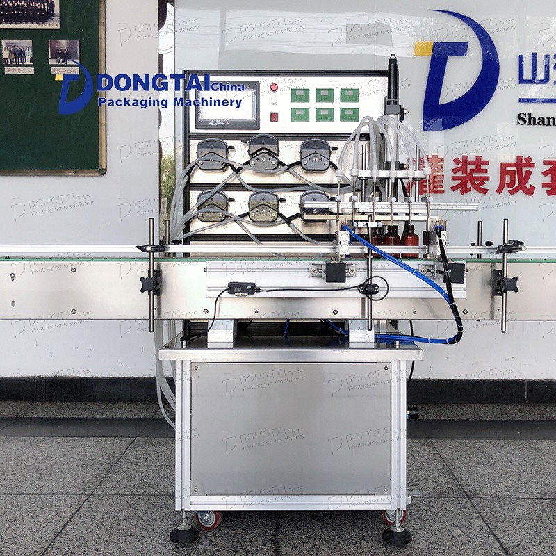 Китай Автоматическая машина для розлива и укупорки бутылок для дезинфекции жидким спиртом, машина для розлива жидкости с перистальтическим насосом для духов, производитель