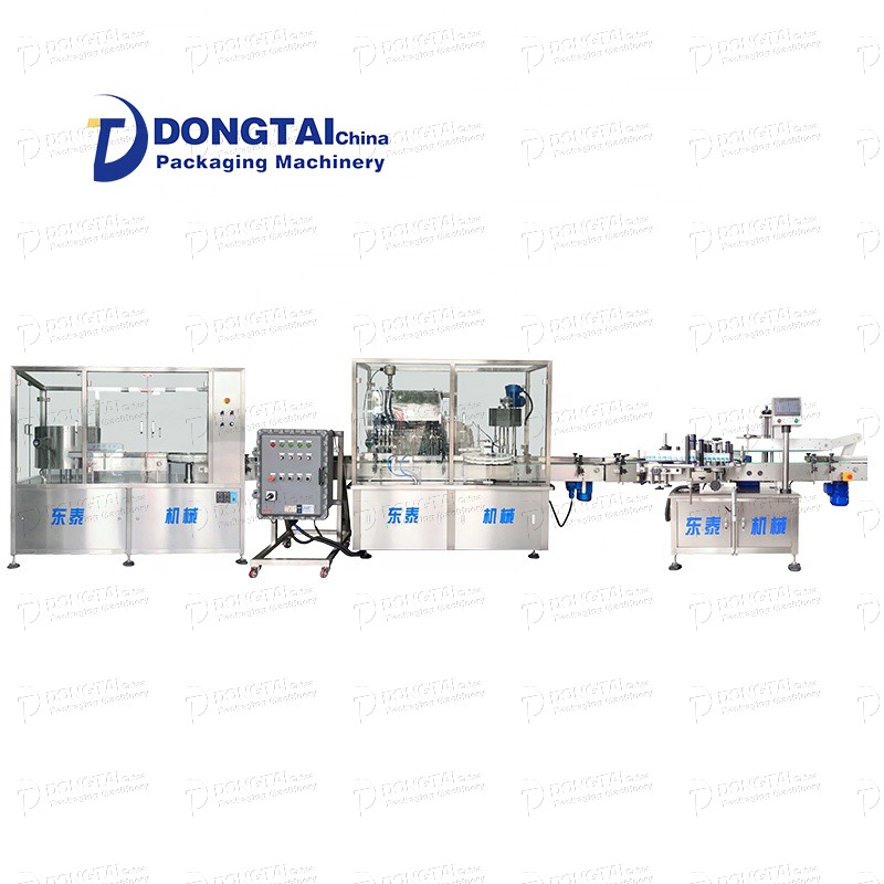 Olive oil filling line that can fill and seal automatic glass containers