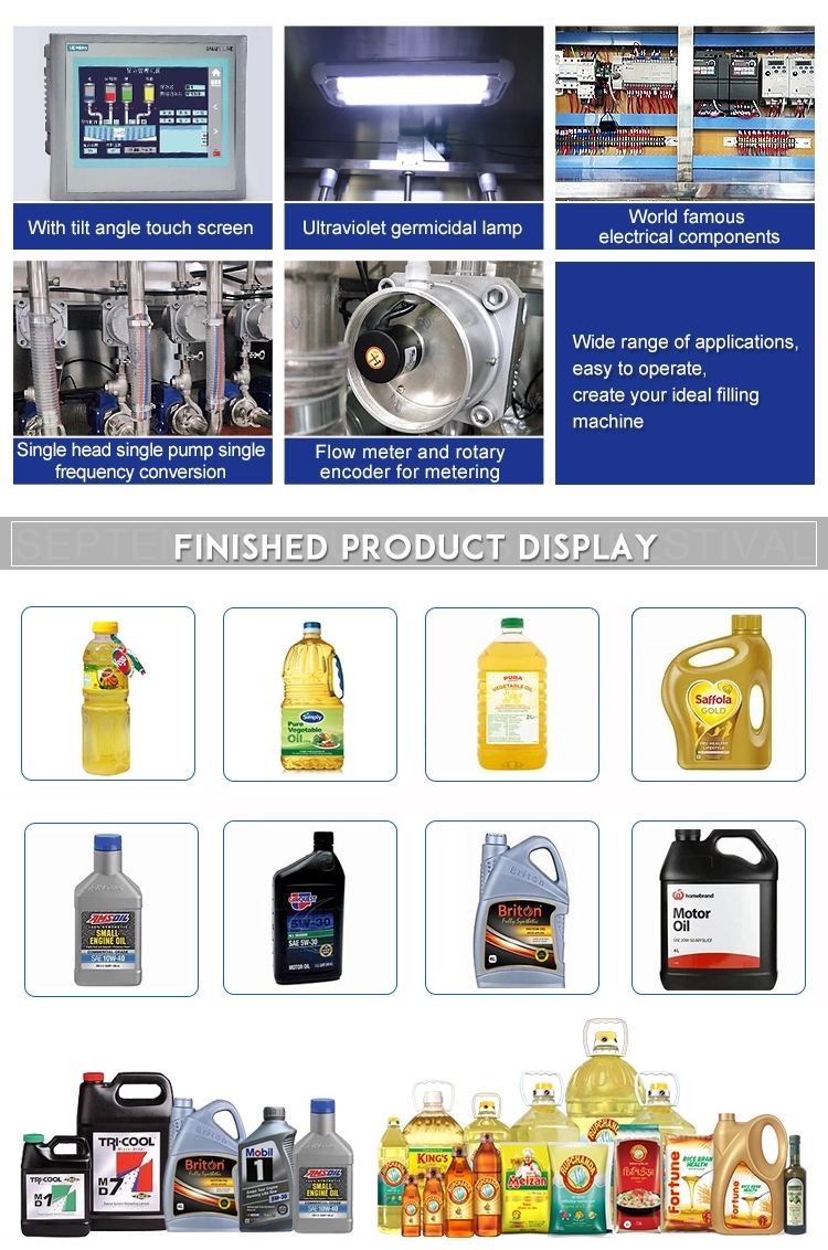 Máquina de etiquetado, tapado y llenado de aceite lubricante