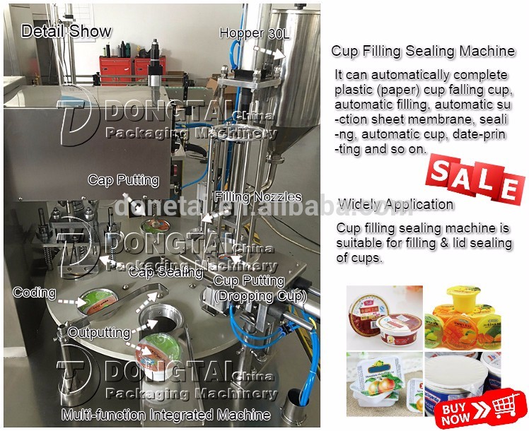 Automatic cup filling and sealing machine