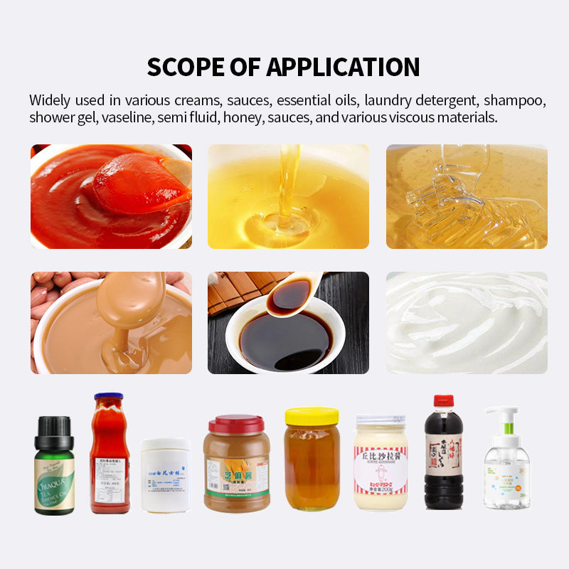 Fully automatic single head paste honey sauce filling machine