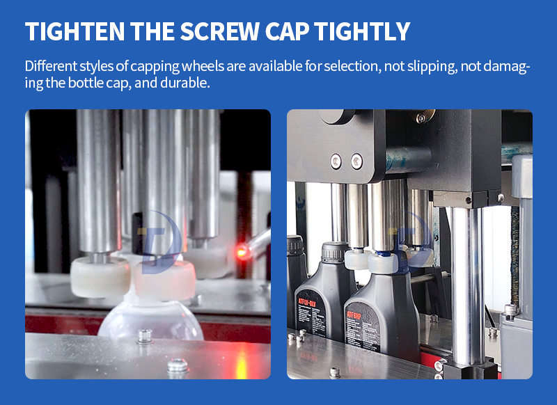Automatic Linear Four Wheel Round Capper Facial Cream Hair Gel Bottle Plastic Bottle Screw Capping Machine