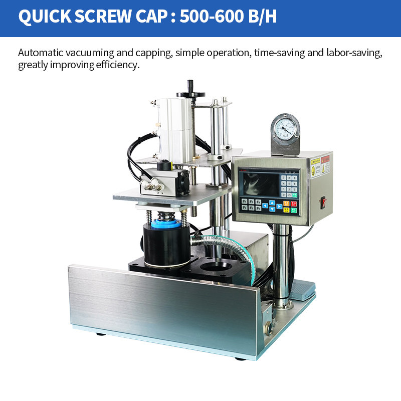 Semi automatic dual station vacuum capping machine