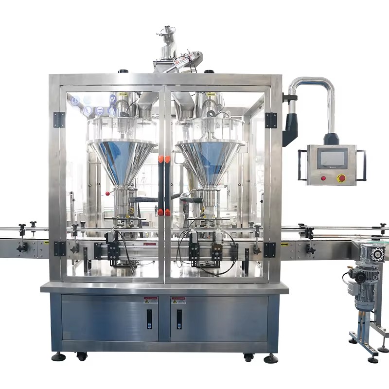 Automatic powder filling production line