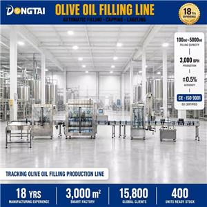 AutomaticTracking Edible Olive Cooking Oil Vinegar Soy Servo Gear Pump Filling Labeling and Packing Machinery Production Line