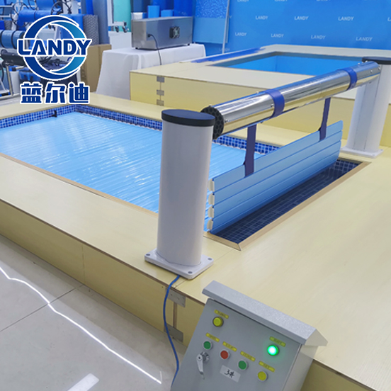 Hidden polycarbonate retractable automatic swimming pool cover for odd-shaped pools