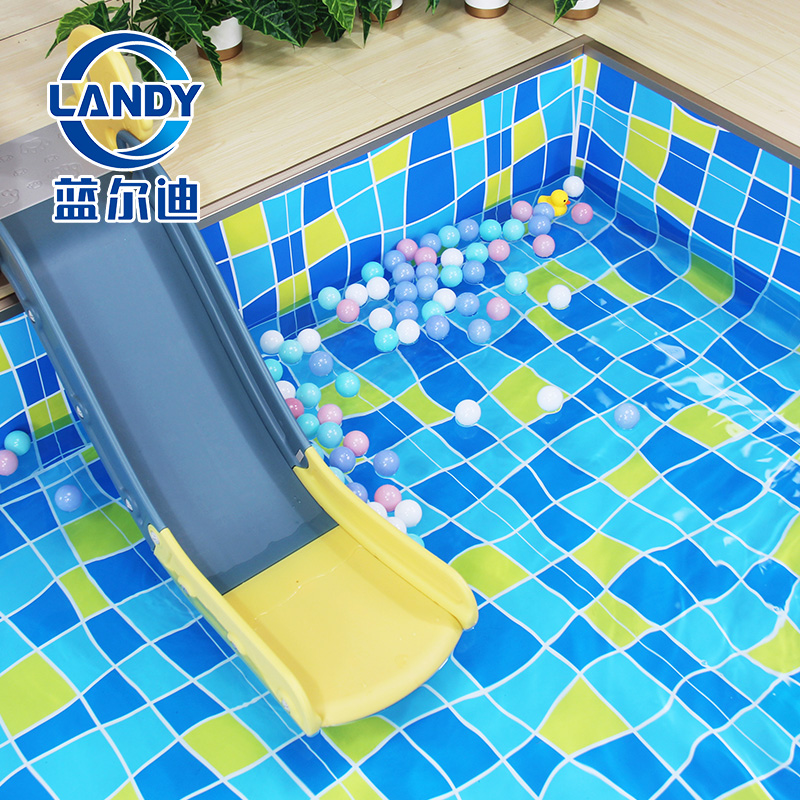 Revestimentos de vinil de mosaico azul personalizado para piscinas subterrâneas