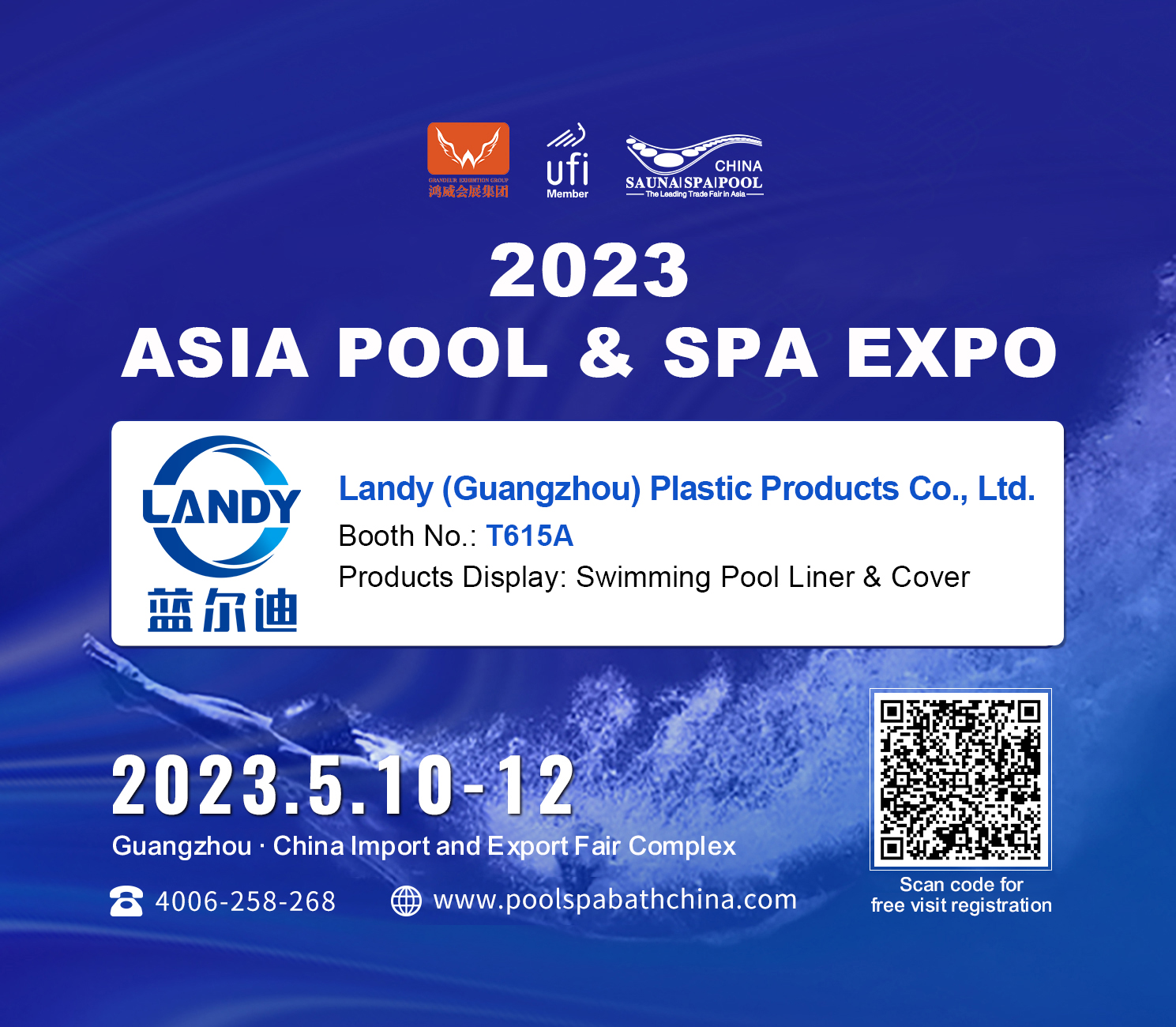 Landy se reunirá con usted en la EXPO ASIA POOL SPA 2023