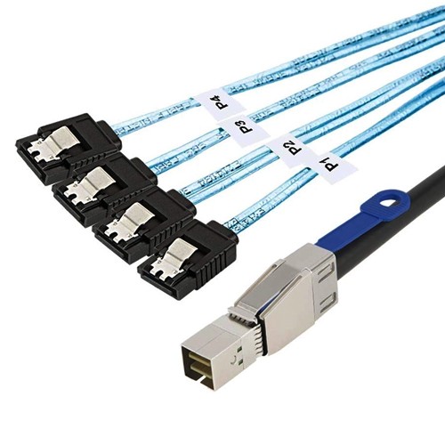 External Mini SAS HD SFF8644 to 4 port 7P SATA cable Manufacturers, External Mini SAS HD SFF8644 to 4 port 7P SATA cable Factory, Supply External Mini SAS HD SFF8644 to 4 port 7P SATA cable