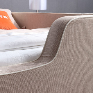 3091 Solid Wood King Beds Modern Fabric Bed Bedroom Set Bed